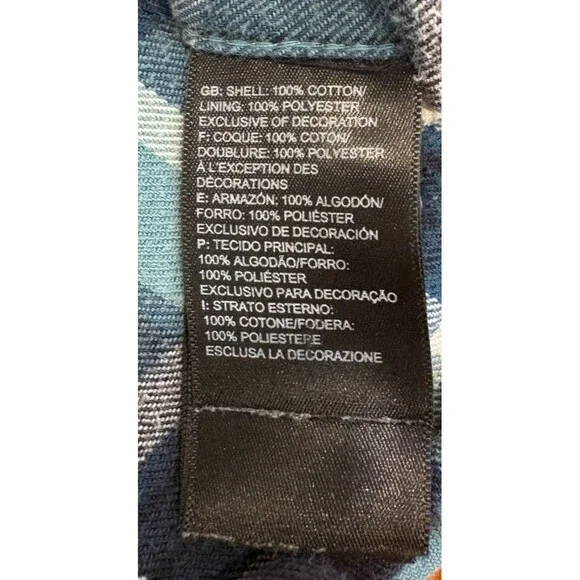 The North Face Shirt Men's Medium Blue Flannel Plaid Long Sleeve Button Front - Picture 10 of 11